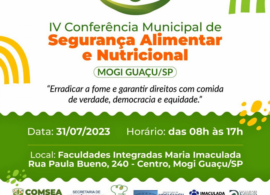 Mogi Guaçu promove a IV Conferência Municipal de Segurança Alimentar e Nutricional no dia 31 de julho