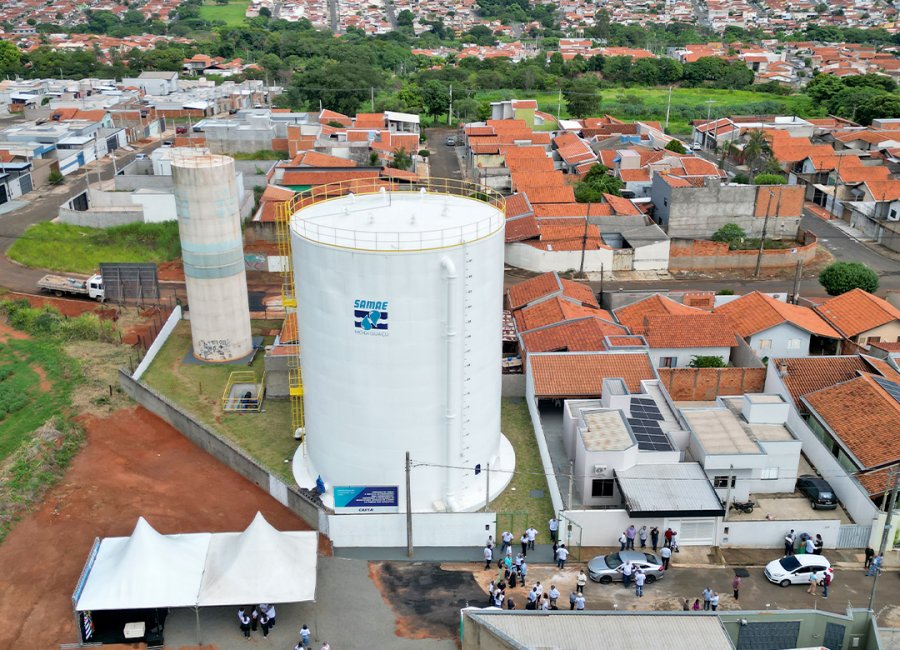 Com capacidade para 2,8 milhões de litros de água, novo reservatório é inaugurado na Zona Sul 