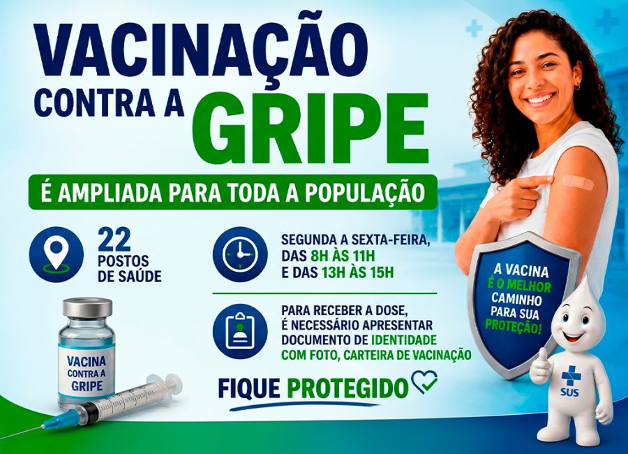 Gripe: Mais de 500 doses são aplicadas em dois dias e Saúde orienta população a se imunizar