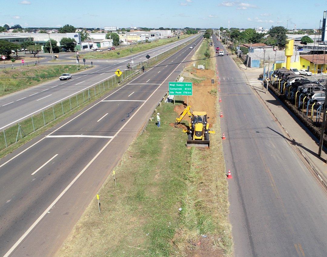 Iniciada a construção de nova passarela de pedestres na Rodovia SP-342, em Mogi Guaçu