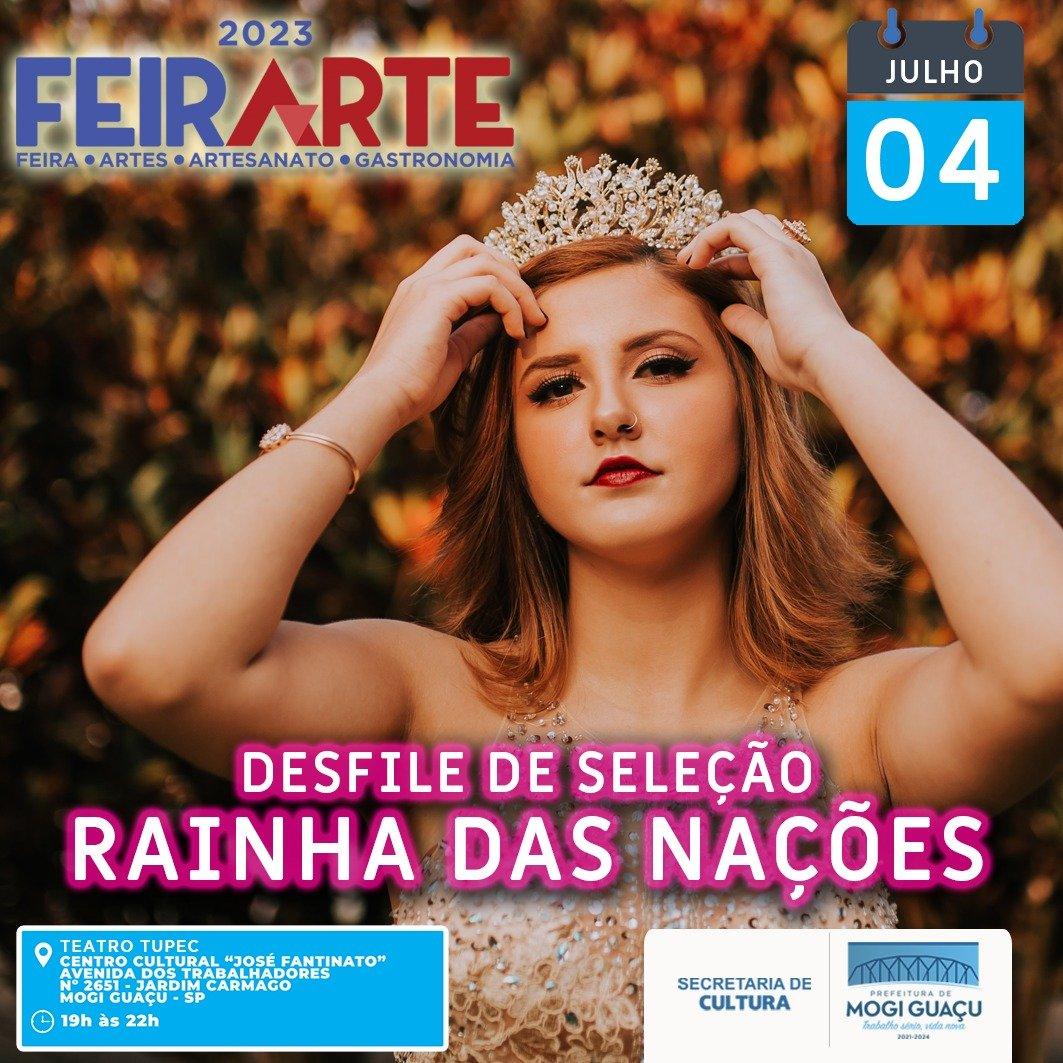 Festa das Nações: Feirarte recebe desfile de candidatas a Rainha das Nações nesta terça-feira