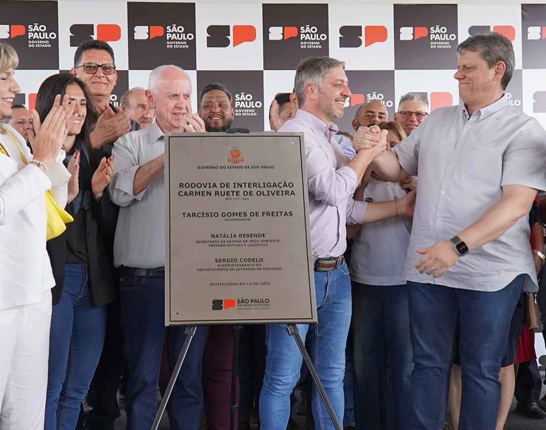 Governador Tarcísio inaugura Rodovia que liga Mogi Guaçu a Itapira e anuncia novos investimentos para a cidade