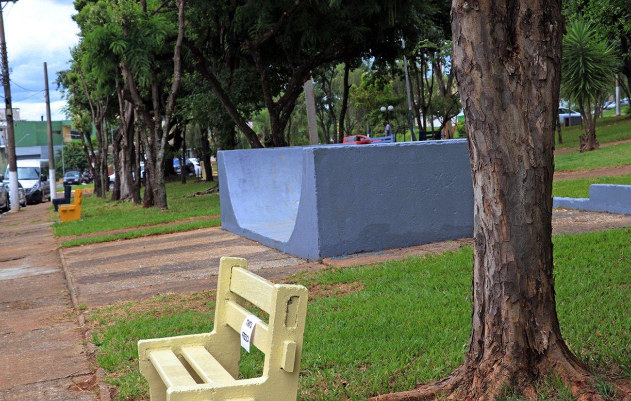 Secretarias realizam manutenção na Praça da Paz e avançam em cronograma de limpeza pública