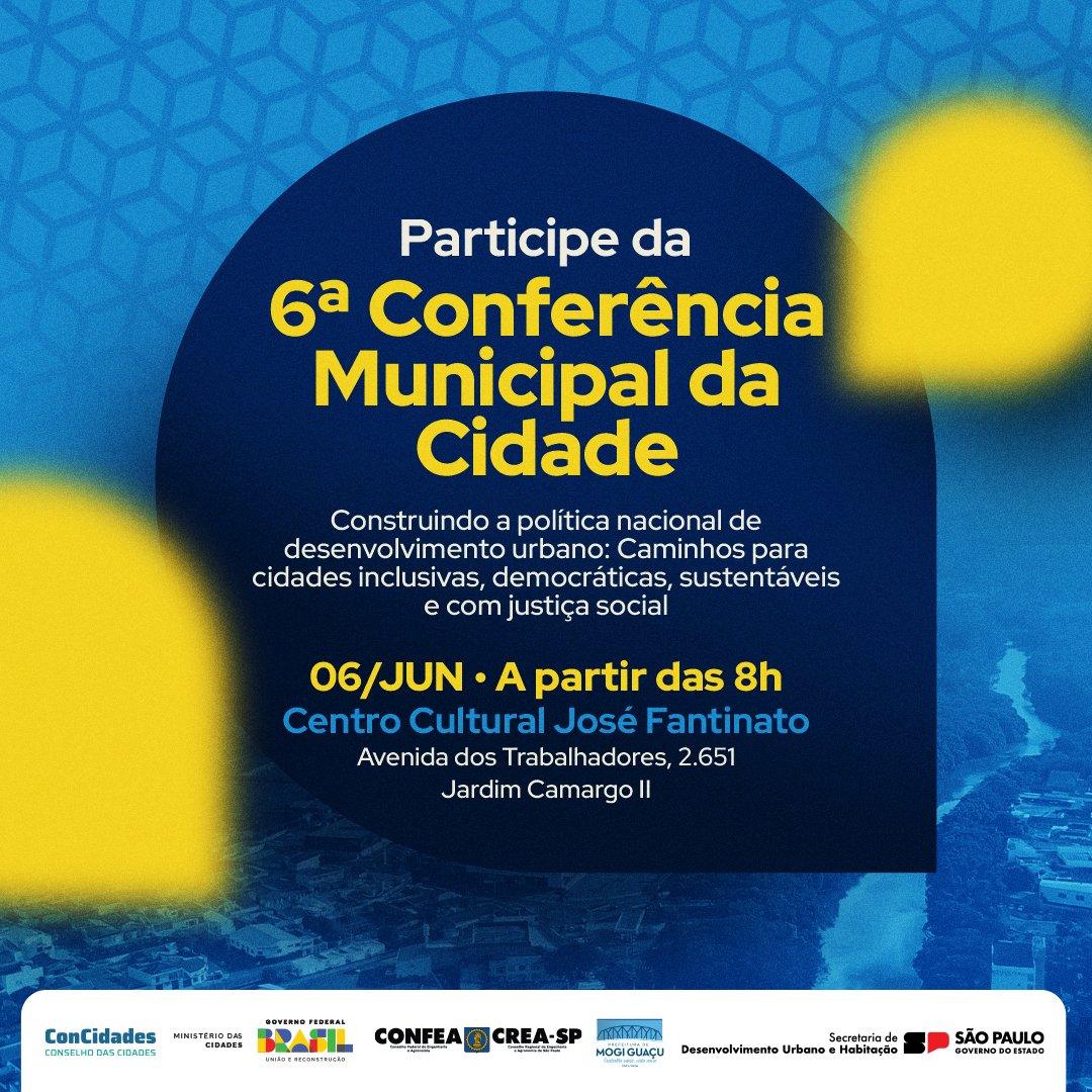Mogi Guaçu promove 6ª Conferência Municipal da Cidade no dia 6 de junho, no Centro Cultural