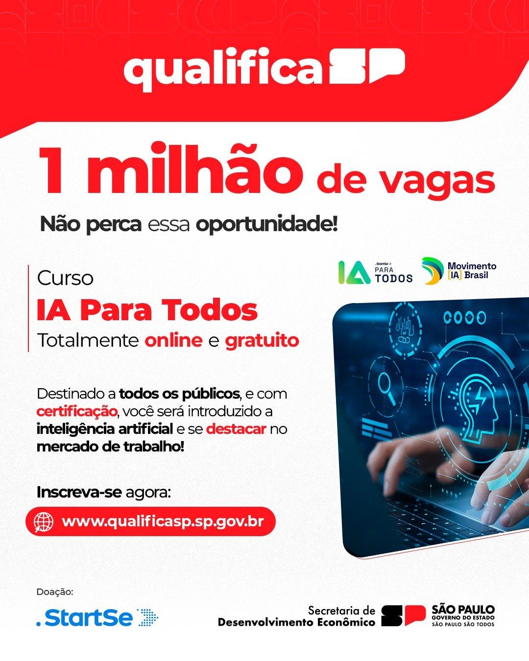 Qualifica SP oferece curso gratuito de inteligência artificial 