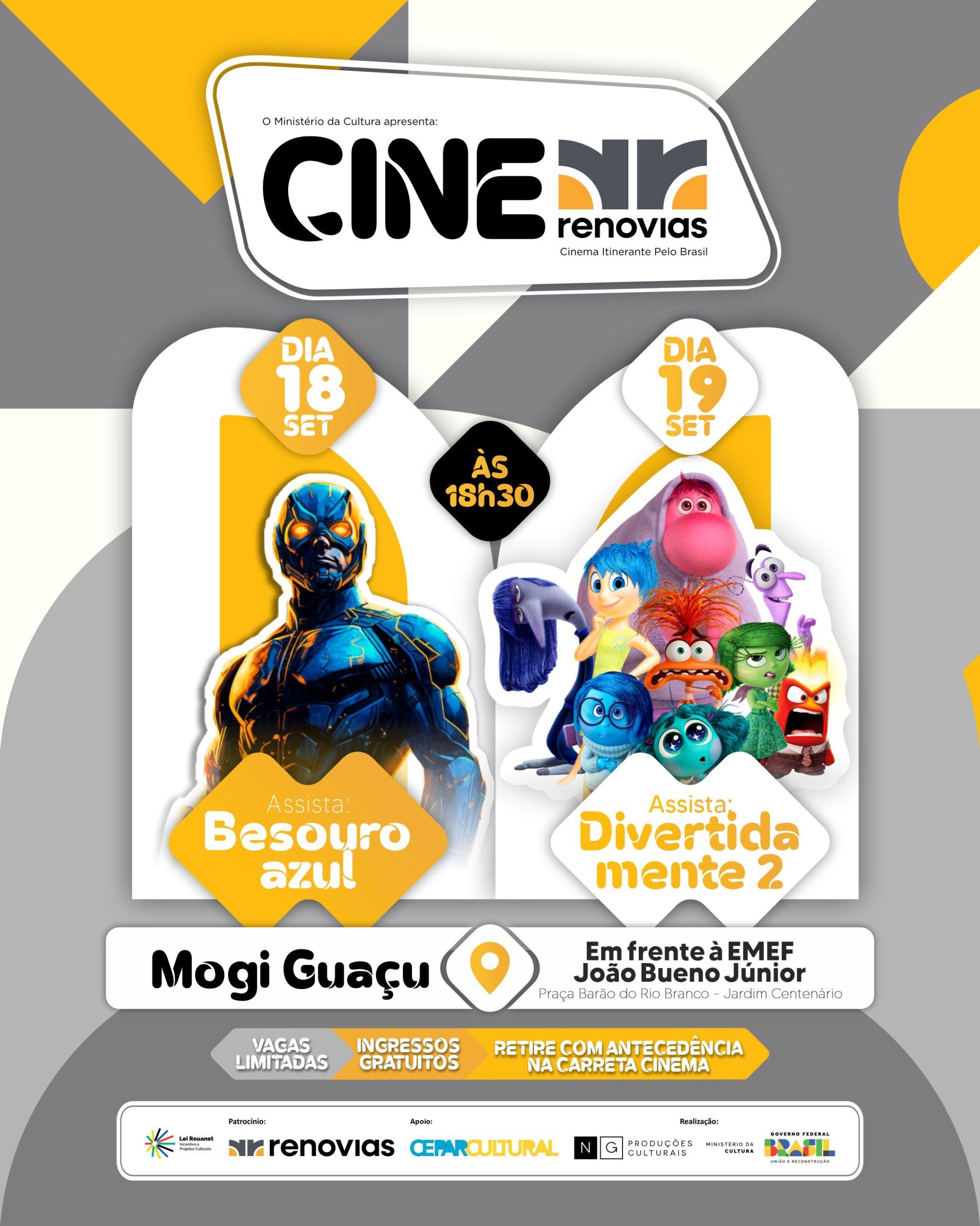 Cine Renovias transforma Mogi Guaçu em palco de cinema gratuito e acessível