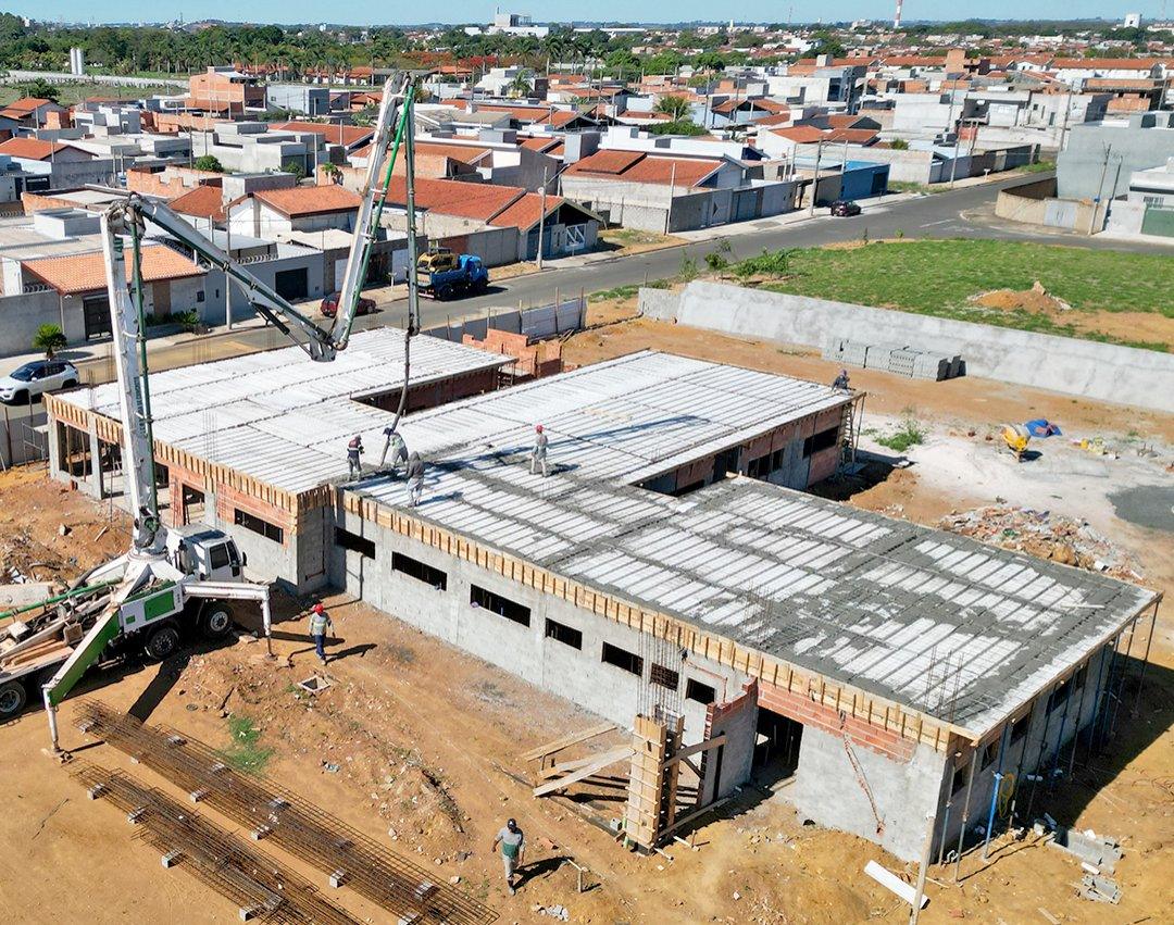 Obra da UBS do Jardim Imperial recebe concretagem da laje nesta terça-feira