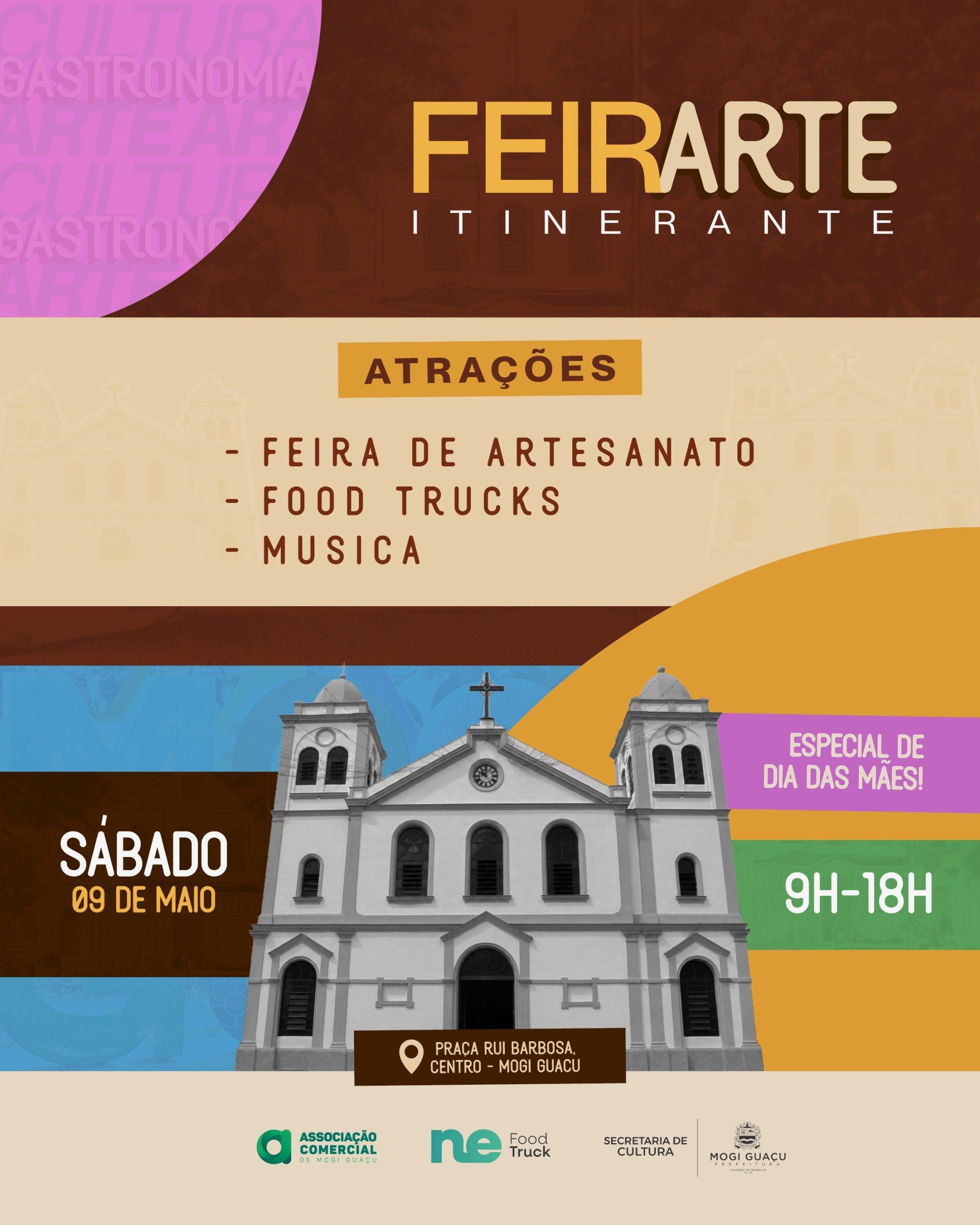 1ª FeirArte Itinerante vai celebrar o Dia das Mães com cultura, gastronomia e valorização do comércio local