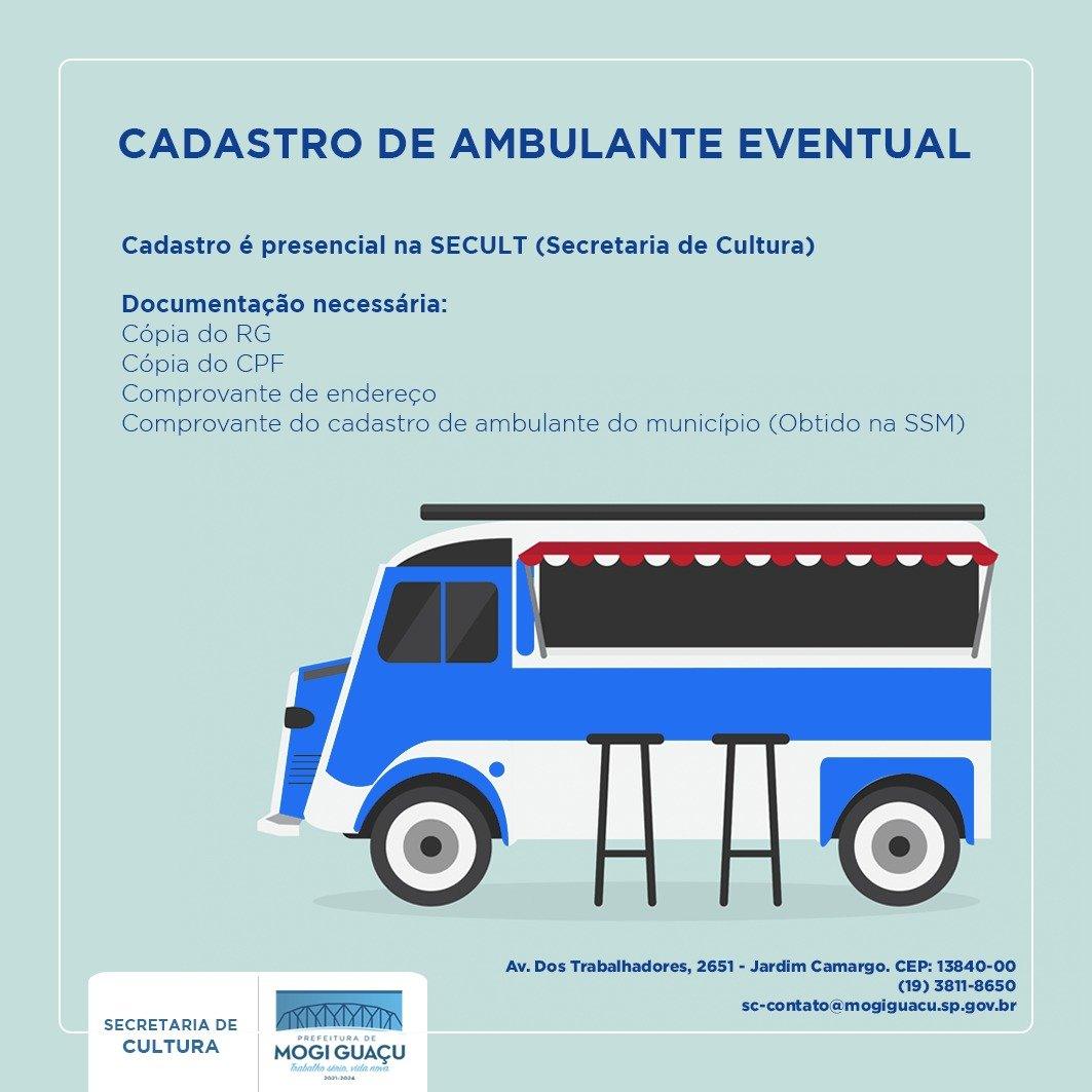 Cultura abre cadastro para ambulantes eventuais