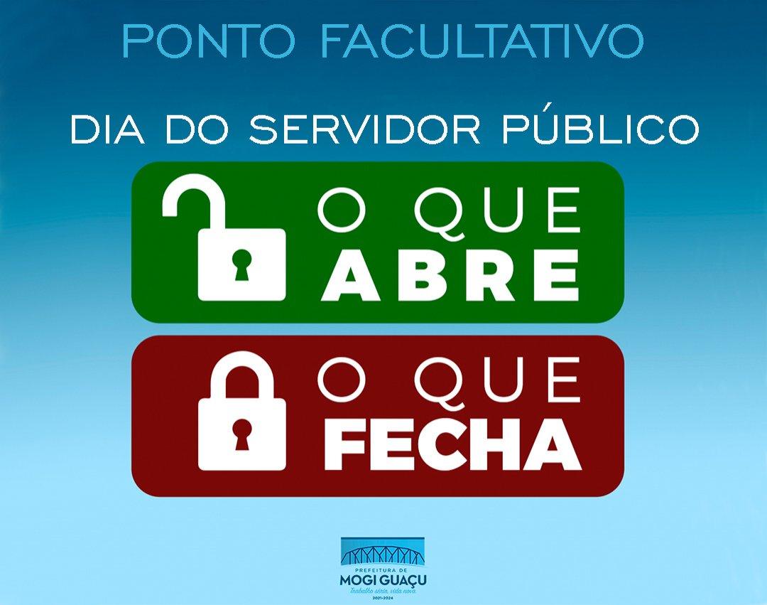 Ponto Facultativo do Dia do Servidor Público altera expediente na segunda-feira, dia 28 de outubro 