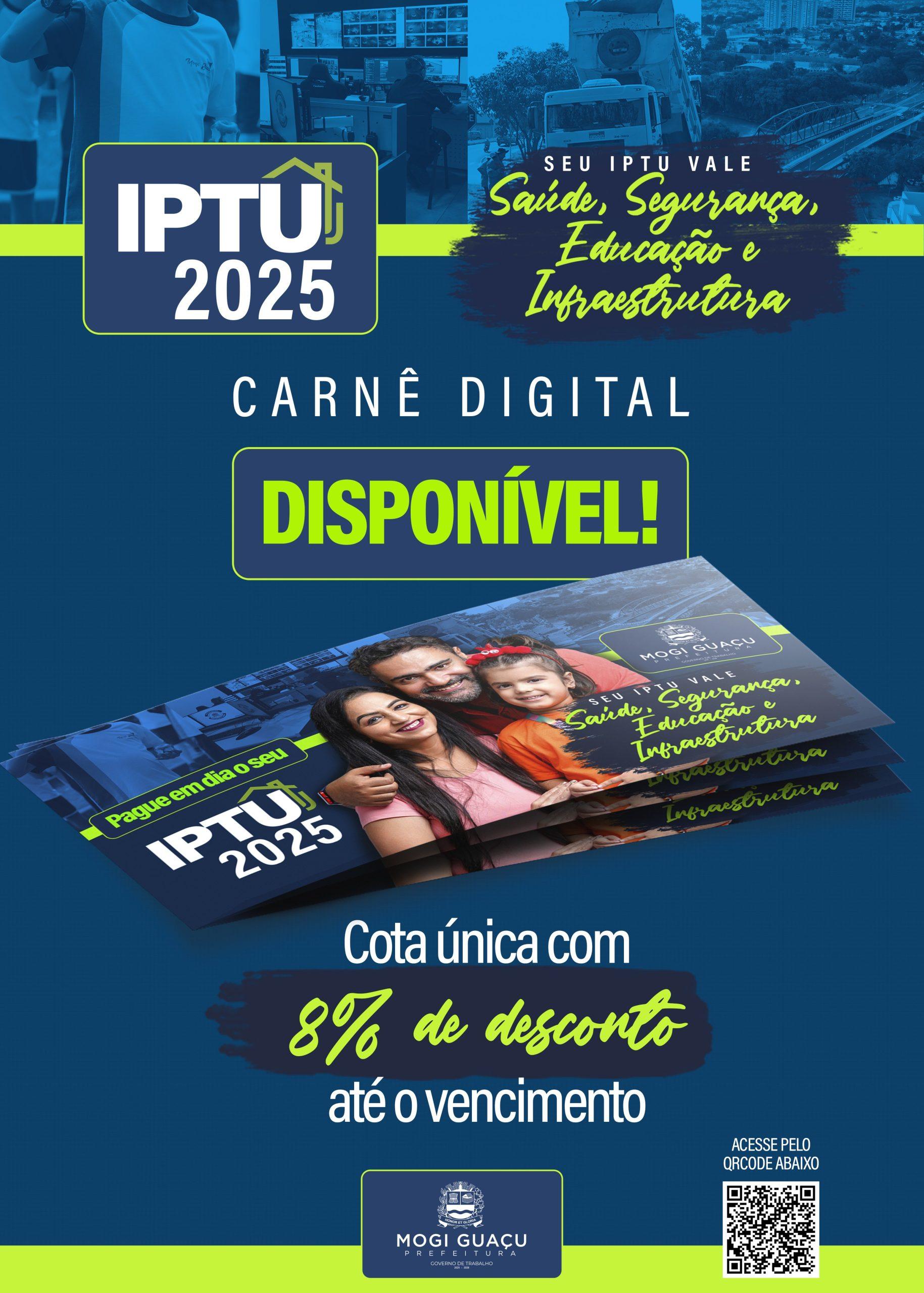 Cota única ou primeira parcela do IPTU poderá ser paga até o vencimento de maio 