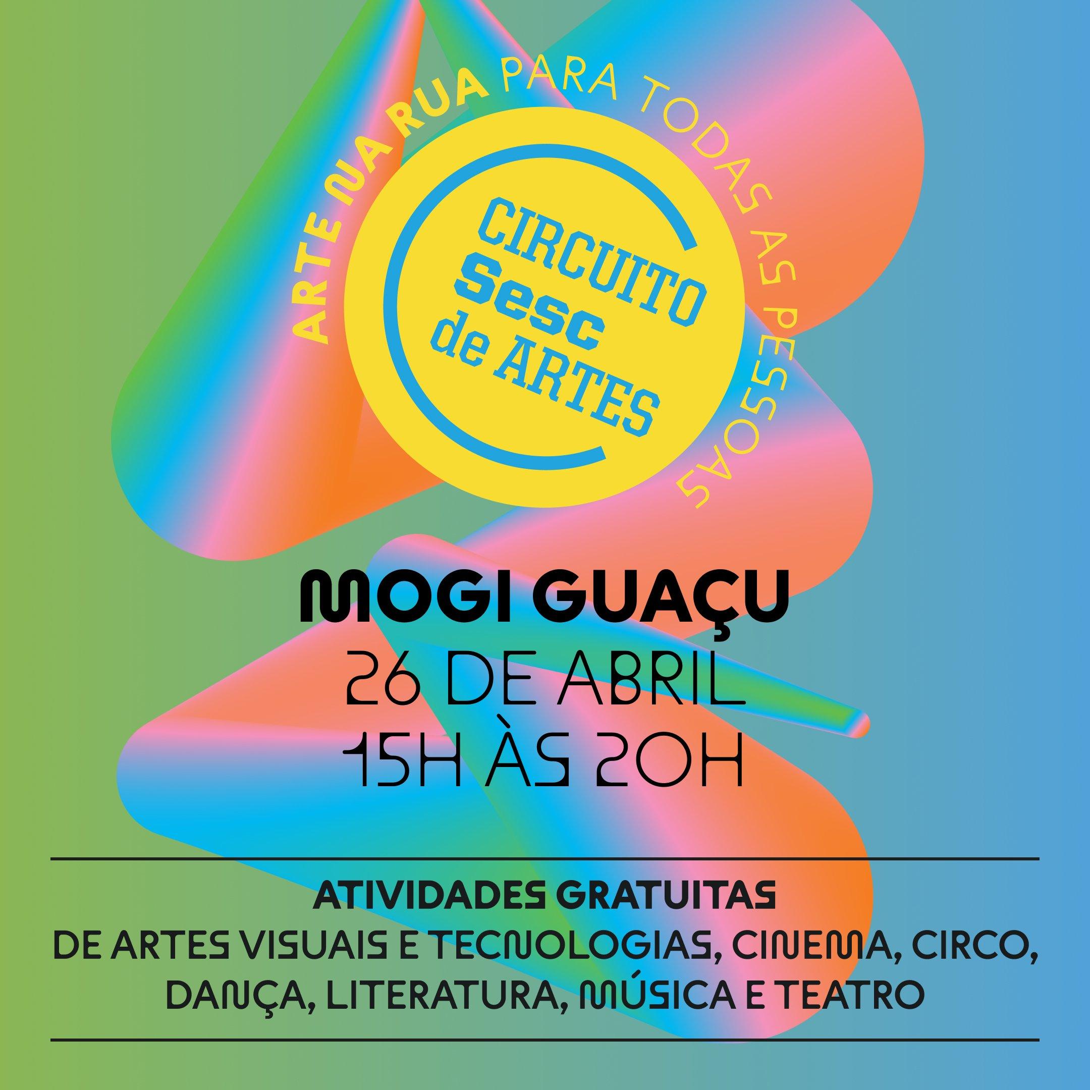 Circuito Sesc de Artes celebra 80 anos com programação gratuita em Mogi Guaçu no dia 26 de abril