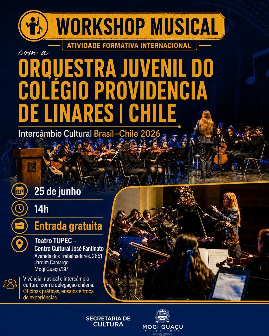 Mogi Guaçu recebe workshop internacional com Orquestra Juvenil do Chile 