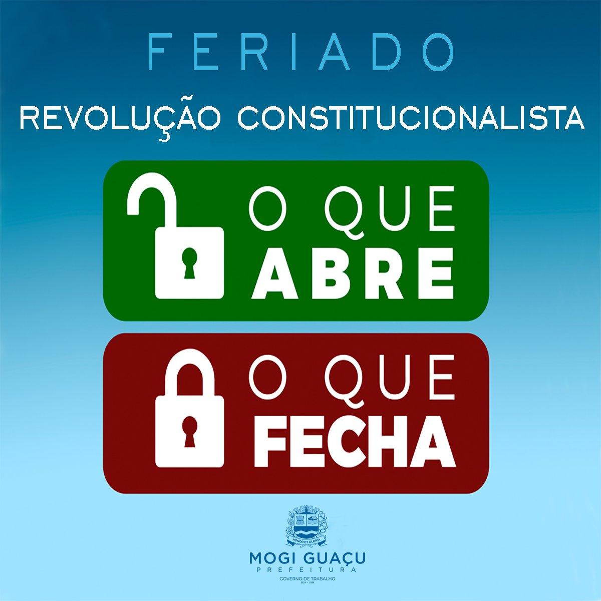 Feriado da Revolução Constitucionalista de 1932: confira o que abre e fecha 
